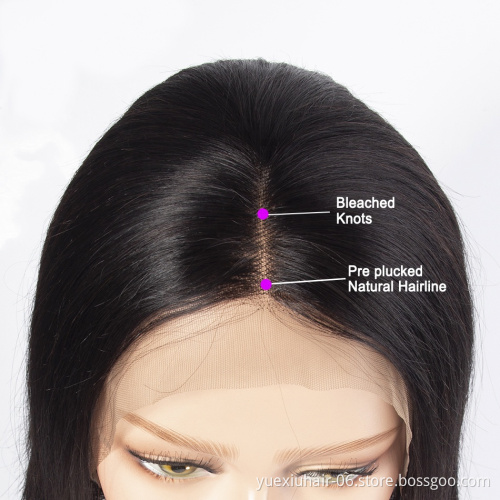 Best seller straight human hair lace front human hair lace front 13X4 silky straight lace front bob wig.